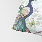 Chinoiserie Aqua Peacock Floral & William Morris Art Pillow Sham Gallery Image 4
