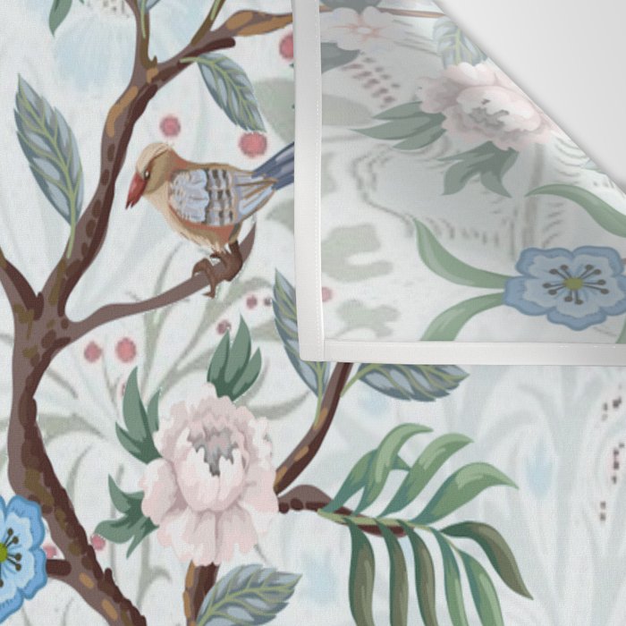 Chinoiserie Aqua Peacock Floral & William Morris Art Wall Tapestry Gallery Image 3