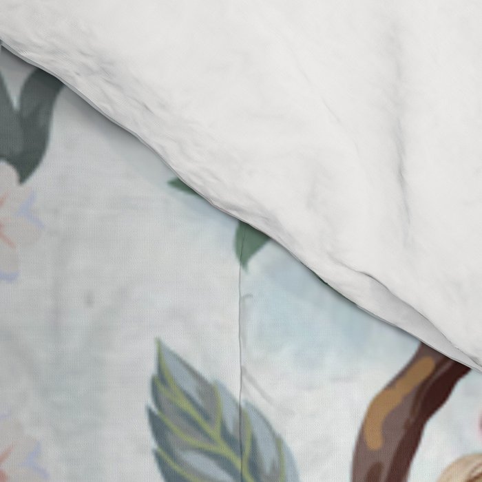 Chinoiserie Aqua Peacock Floral & William Morris Art Comforter Gallery Image 4