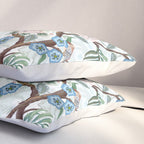Chinoiserie Aqua Peacock Floral & William Morris Art Pillow Sham Gallery Image 3