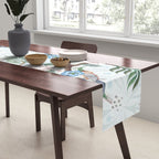 Chinoiserie Aqua Peacock Floral & William Morris Art Table Runner Gallery Image 2