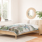 Chinoiserie Aqua Peacock Floral & William Morris Art Duvet Cover Gallery Image 2