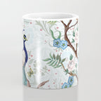 Chinoiserie Aqua Peacock Floral & William Morris Art Coffee Mug Gallery Image 4