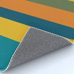 Vertical Stripe Pattern in Moroccan Teal Blue Orange Green Mustard Rug Gallery Image 4