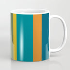 Vertical Stripe Pattern in Moroccan Teal Blue Orange Green Mustard Coffee Mug Gallery Image 1
