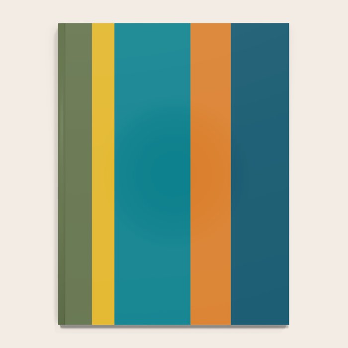Vertical Stripe Pattern in Moroccan Teal Blue Orange Green Mustard Notebook Gallery Image 4