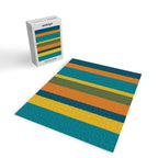 Vertical Stripe Pattern in Moroccan Teal Blue Orange Green Mustard Jigsaw Puzzle Gallery Image 2