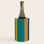 Vertical Stripe Pattern in Moroccan Teal Blue Orange Green Mustard Wine Chiller Gallery Image 3