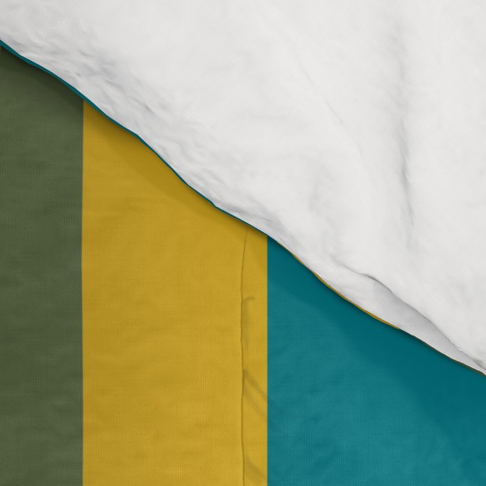 Vertical Stripe Pattern in Moroccan Teal Blue Orange Green Mustard Comforter Gallery Image 4