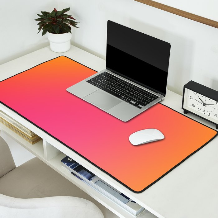 Glowy Orange And Pink Gradient Desk Mat Gallery Image 2