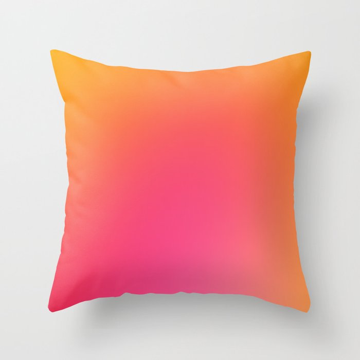 Glowy Orange And Pink Gradient Throw Pillow Gallery Image 1