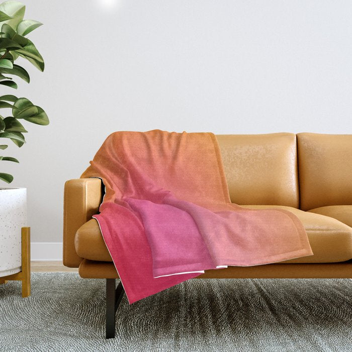 Glowy Orange And Pink Gradient Throw Blanket Gallery Image 1