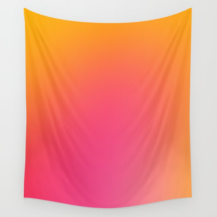 Glowy Orange And Pink Gradient Wall Tapestry Gallery Image 4