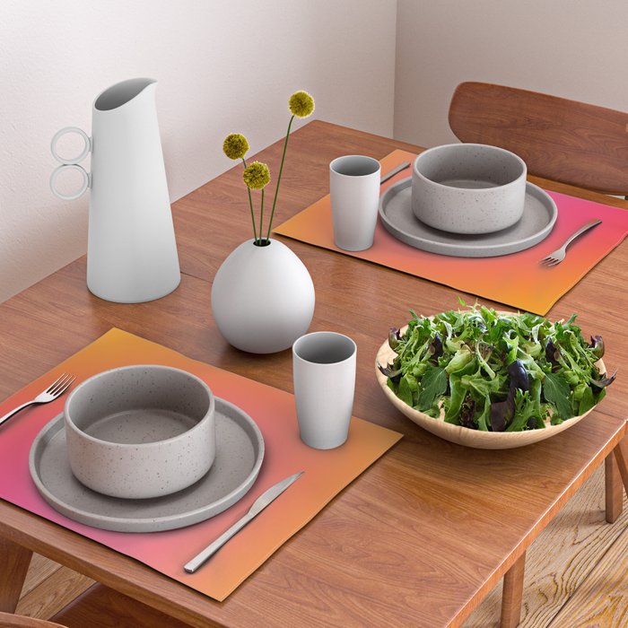Glowy Orange And Pink Gradient Placemat Gallery Image 2