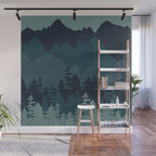 Mountain Range, Blue Mountains, Forest, Nature, Silhouette, National Park Wall Mural Gallery Image 1