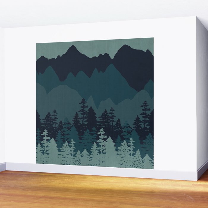 Mountain Range, Blue Mountains, Forest, Nature, Silhouette, National Park Wall Mural Gallery Image 2