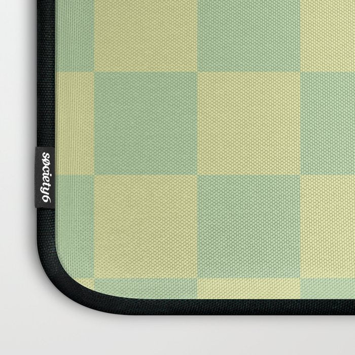Pistachio Cream x Cool Pistachio Mixed Checker Laptop Sleeve Gallery Image 3