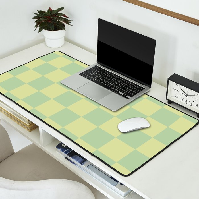 Pistachio Cream x Cool Pistachio Mixed Checker Desk Mat Gallery Image 2