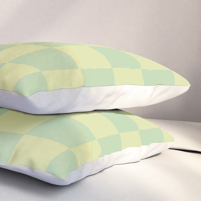 Pistachio Cream x Cool Pistachio Mixed Checker Pillow Sham Gallery Image 3
