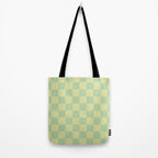 Pistachio Cream x Cool Pistachio Mixed Checker Tote Bag Gallery Image 2