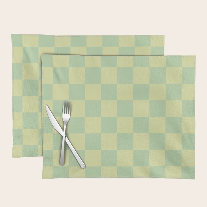 Pistachio Cream x Cool Pistachio Mixed Checker Placemat Gallery Image 1