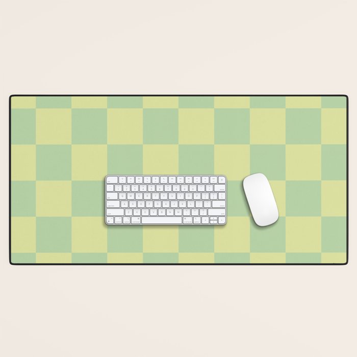 Pistachio Cream x Cool Pistachio Mixed Checker Desk Mat Gallery Image 1