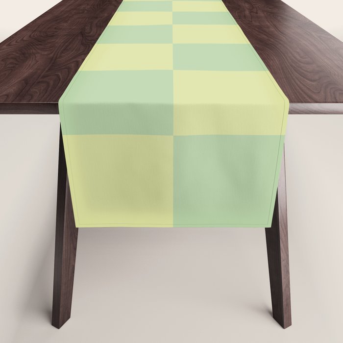 Pistachio Cream x Cool Pistachio Mixed Checker Table Runner Gallery Image 1