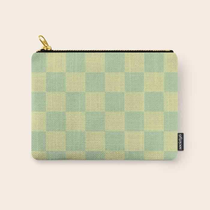 Pistachio Cream x Cool Pistachio Mixed Checker Carry All Pouch Gallery Image 1