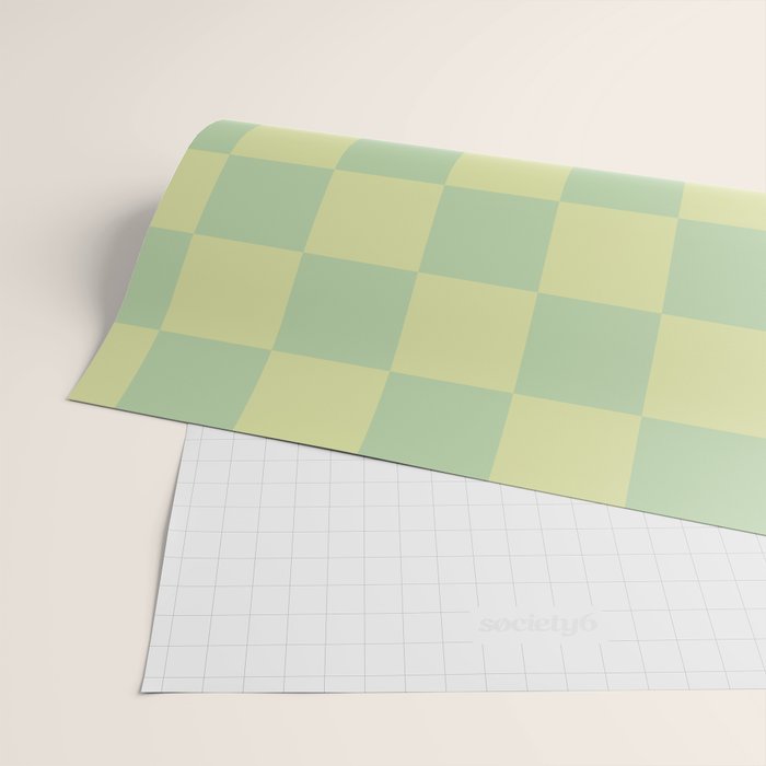 Pistachio Cream x Cool Pistachio Mixed Checker Wrapping Paper Gallery Image 2