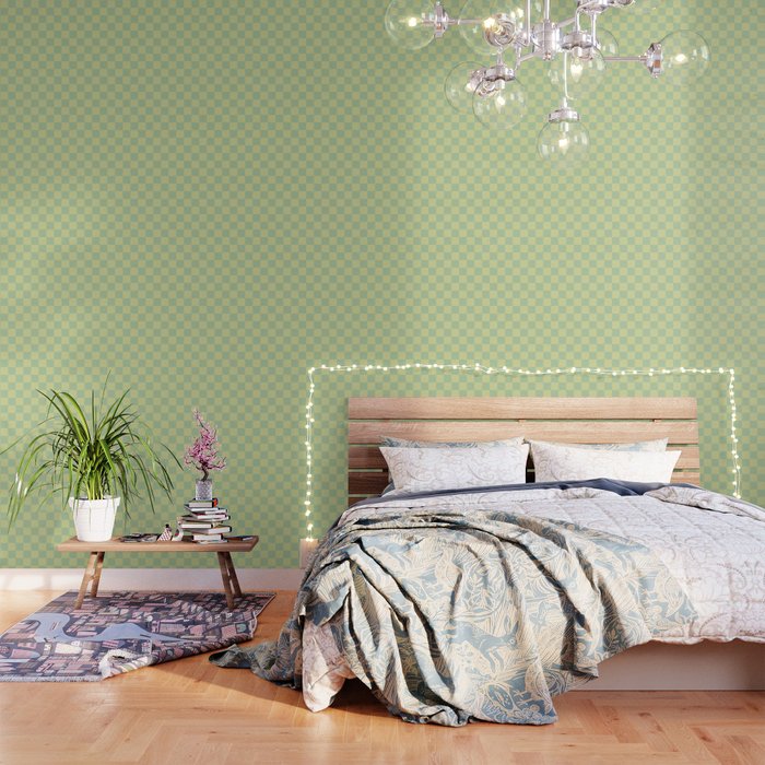 Pistachio Cream x Cool Pistachio Mixed Checker Wallpaper Gallery Image 3