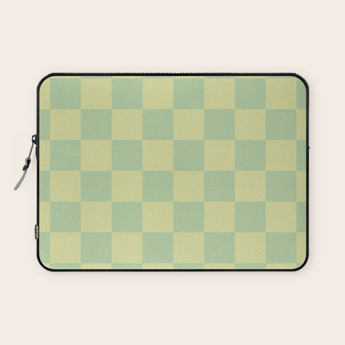 Pistachio Cream x Cool Pistachio Mixed Checker Laptop Sleeve Gallery Image 1