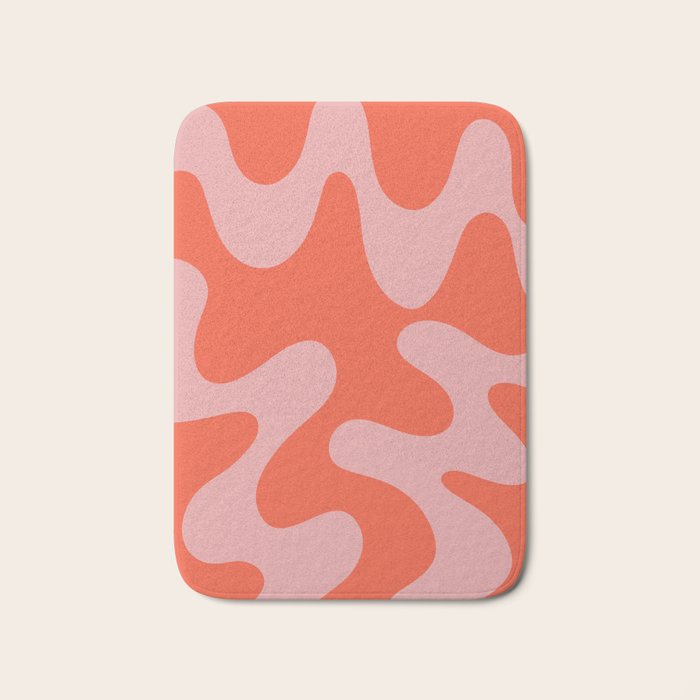 Wavy Land - Pink And Red Bath Mat Gallery Image 1