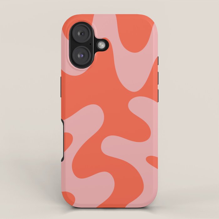 Wavy Land - Pink And Red iPhone Case Gallery Image 1
