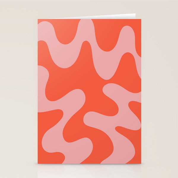 Wavy Land - Pink And Red Stationery Card Gallery Image 2
