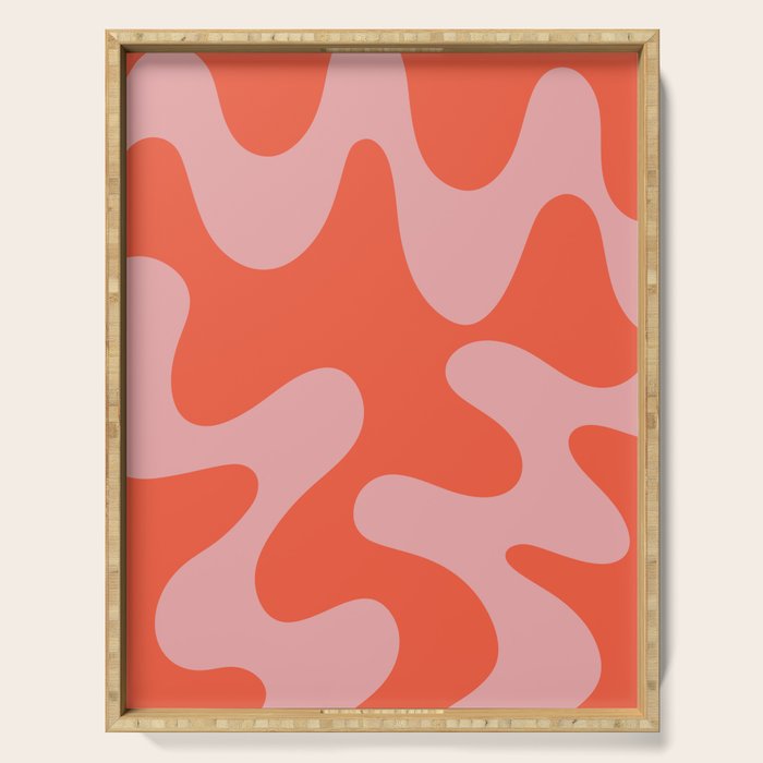 Wavy Land - Pink And Red Serving Tray Gallery Image 1