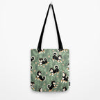 Playful Black And Tan Shiba Inu Pattern Tote Bag Gallery Image 2
