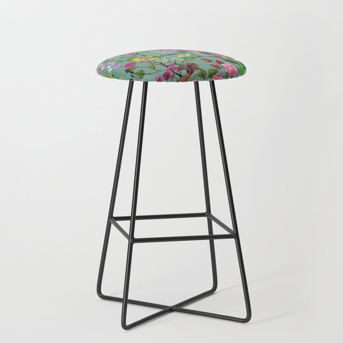 Birds and Blooms Chinoiserie {Duck Egg} Stool Gallery Image 1