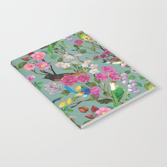 Birds and Blooms Chinoiserie {Duck Egg} Notebook Gallery Image 1