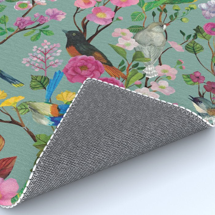 Birds and Blooms Chinoiserie {Duck Egg} Rug Gallery Image 4