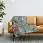 Birds and Blooms Chinoiserie {Duck Egg} Throw Blanket Gallery Image 1