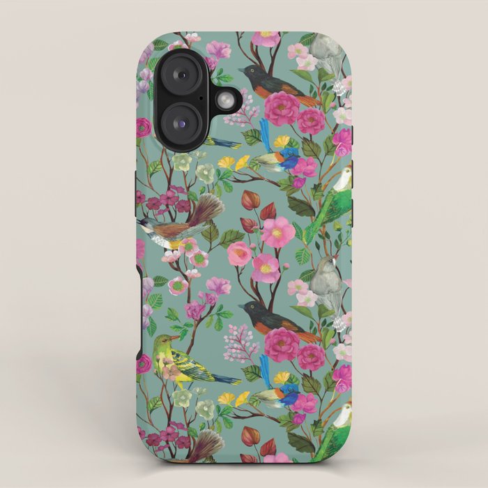 Birds and Blooms Chinoiserie {Duck Egg} iPhone Case Gallery Image 1