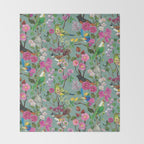 Birds and Blooms Chinoiserie {Duck Egg} Throw Blanket Gallery Image 2