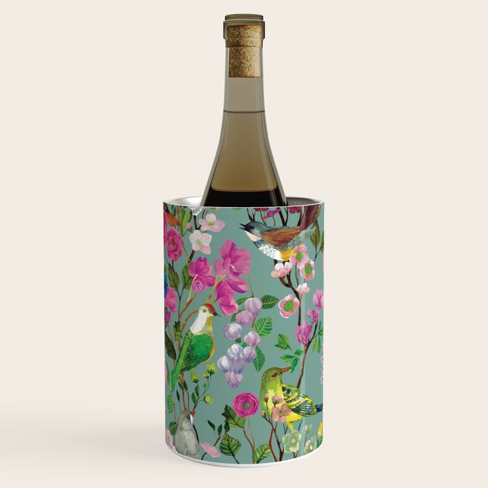 Birds and Blooms Chinoiserie {Duck Egg} Wine Chiller Gallery Image 2