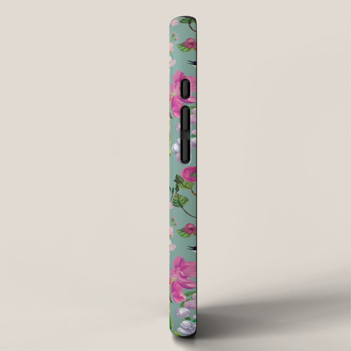Birds and Blooms Chinoiserie {Duck Egg} iPhone Case Gallery Image 2