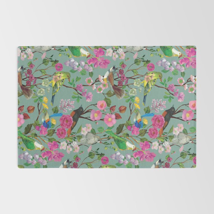 Birds and Blooms Chinoiserie {Duck Egg} Rug Gallery Image 2