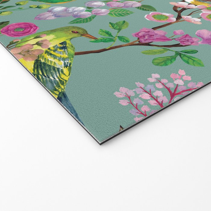 Birds and Blooms Chinoiserie {Duck Egg} Welcome Mat Gallery Image 2