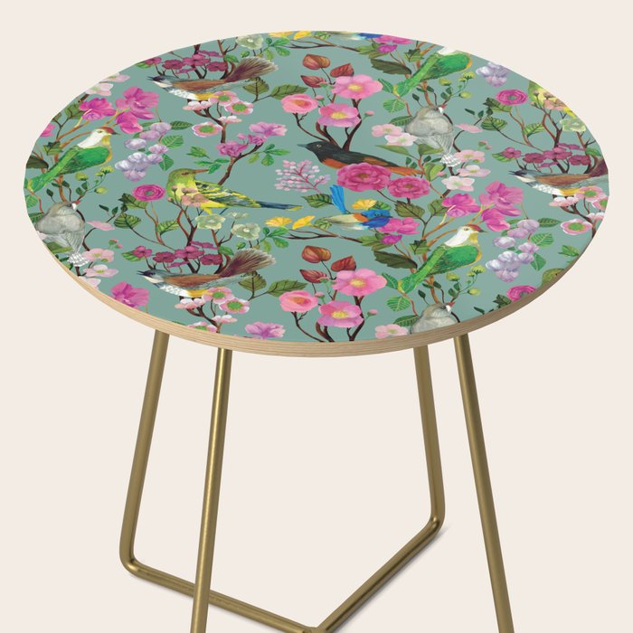 Birds and Blooms Chinoiserie {Duck Egg} Side Table Gallery Image 2