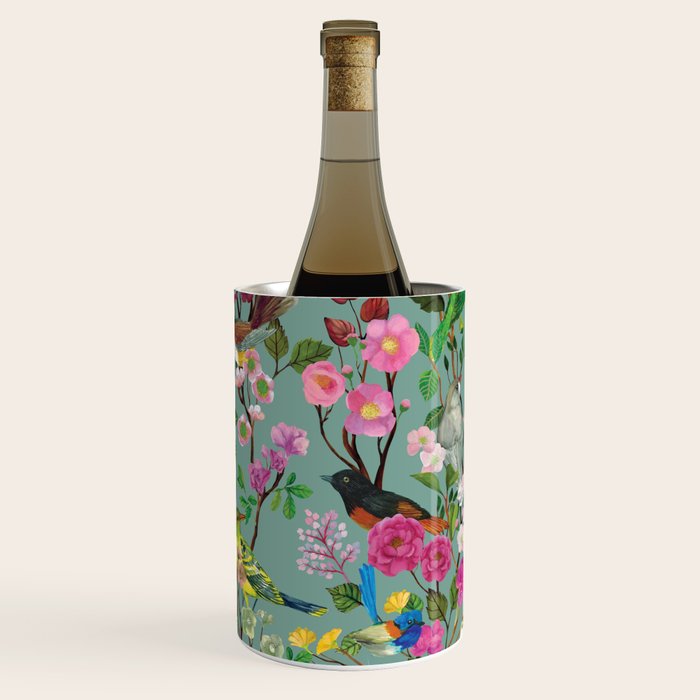 Birds and Blooms Chinoiserie {Duck Egg} Wine Chiller Gallery Image 1