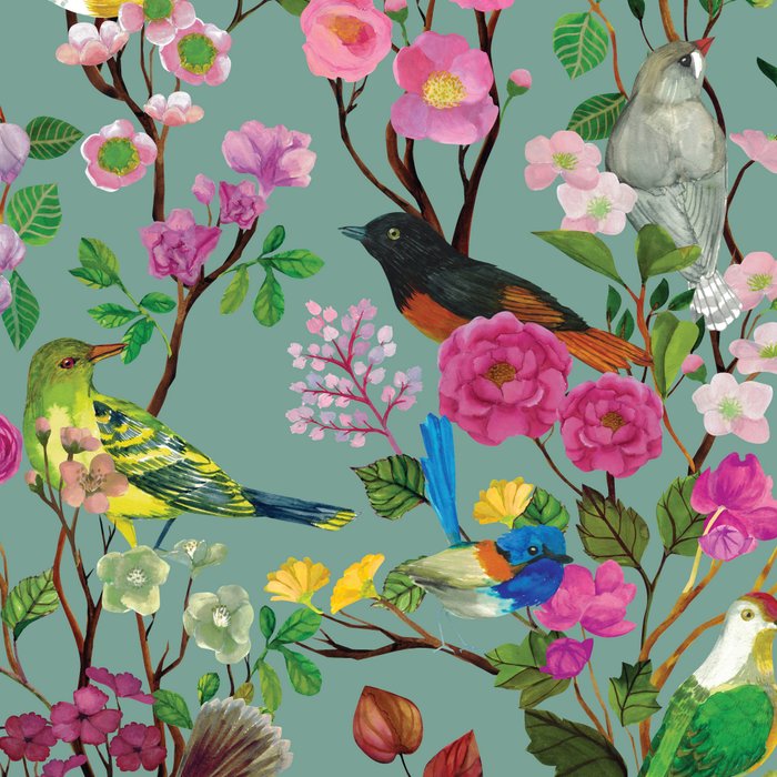 Birds and Blooms Chinoiserie {Duck Egg} Coffee Mug Gallery Image 2