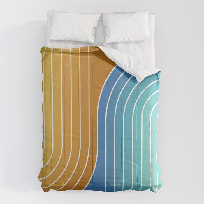 Gradient Curvature XII Beachy Blue and Orange Comforter Gallery Image 6